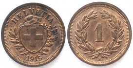 EIDGENOSSENSCHAFT. Rappen 1915, Bronze