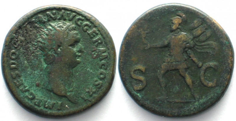 DOMITIAN. AE Dupondius 86 AD, Mars, VF
Cohen 432