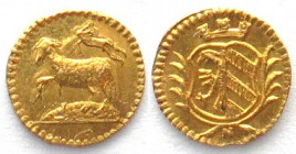 GERMAN STATES. Nürnberg, 1/16 Ducat with lamb, ND (1700), gold, UNC