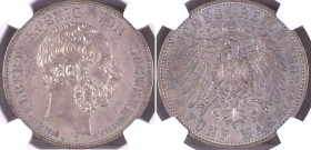 GERMANY. Empire, Saxony, 5 Mark 1902 E, Albert, silver, NGC MS 63
