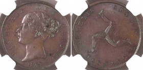 ISLE OF MAN. 1/2 Penny 1839, Victoria, copper, NGC MS 63 BN