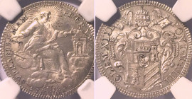 ITALIAN STATES. Papal States, Giulio 1760 A.III, Rome mint, Clement XIII, silver, NGC MS 63.