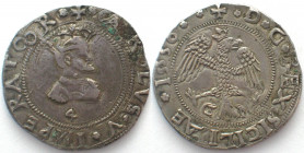 ITALIAN STATES. Sicily, Kingdom. 4 Tari 1556 Emperor Charles V, silver, XF!