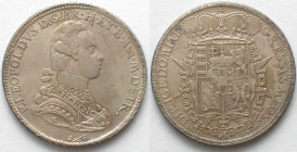 ITALIAN STATES. Tuscany. Francescone of 10 Paoli 1777, Pisa, Pietro Leopoldo, silver, AU!