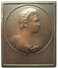 RUSSIA. Alexandra Feodorovna, bronze plaque about 1900, 72x85mm, rare!
