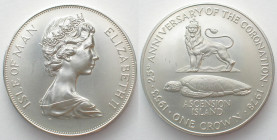 ASCENSION ISLAND / ISLE OF MAN. Mule. 25 Pence 1978, silver, rare! UNC