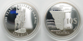 NAMIBIA. Essai. 10 Dollars 2012, ReiterdenKM #al, silver, Proof