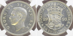SOUTH AFRICA. 2-1/2 Shillings 1950, George VI, silver, Proof, NGC PF 62.