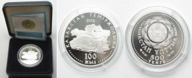KAZAKHSTAN. 500 Tenge 2004, 100th Anniversary of Railways,  silver ,Proof