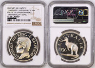 AUSTRALIA. Edward VIII, Fantasy 1936-dated Crown, silver, reeded edge, Coincraft issue, NGC PF 66 Cameo