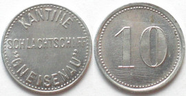 SCHLACHTSCHIFF GNEISENAU. Kantine. 10 Pfennig o.J.(1938-1942), Alu, Erhaltung!