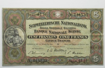 SCHWEIZ. 5 Franken 20.1.1949, Wilhelm Tell