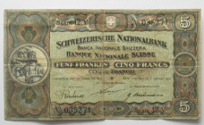 SCHWEIZ. 5 Franken 1.1.1921, Wilhelm Tell