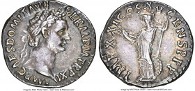 Domitian, as Augustus (AD 81-96). AR denarius (18mm, 3.38 gm, 6h). NGC Choice XF 5/5 - 5/5. Rome, 14 September-31 December AD 91. IMP CAES DOMIT AVG-G...