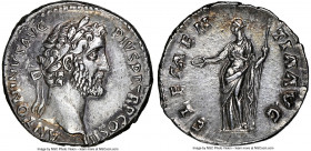Antoninus Pius (AD 138-161). AR denarius (18mm, 3.37 gm, 12h). NGC AU 5/5 - 4/5. Rome, AD 140-143. ANTONINVS AVG-PIVS P P TR P COS III, laureate head ...