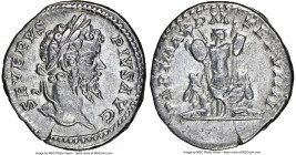 Septimius Severus (AD 193-211). AR denarius (19mm, 3.36 gm, 12h). NGC Choice VF 5/5 - 4/5. Rome, AD 201. SEVERVS-PIVS AVG, laureate head of Septimius ...