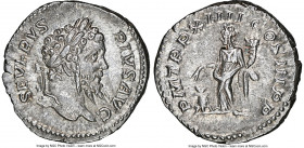 Septimius Severus (AD 193-211). AR denarius (19mm, 3.18 gm, 1h). NGC Choice AU 5/5 - 4/5. Rome, AD 206. SEVERVS-PIVS AVG, laureate head of Septimius S...