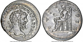 Septimius Severus (AD 193-211). AR denarius (19mm, 2.91 gm, 6h). NGC AU 4/5 - 4/5. Laodicea ad Mare, AD 198-200. L SEPT SEV AVG IMP XI PART MAX, laure...