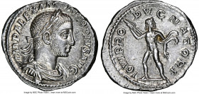Severus Alexander (AD 222-235). AR denarius (19mm, 3.61 gm, 7h). NGC Choice AU 5/5 - 5/5. Rome, ca. AD 231-235. IMP ALEXAN-DER PIVS AVG, laureate, dra...