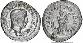 Severus Alexander (AD 222-235). AR denarius (21mm, 3.33 gm, 6h). NGC AU 4/5 - 3/5. Rome, AD 231-235. IMP ALEXANDER PIVS AVG, laureate bust of Severus ...