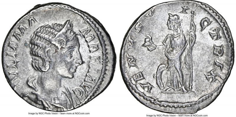 Julia Mamaea (AD 222-235). AR denarius (19mm, 3.03 gm, 8h). NGC Choice XF 5/5 - ...