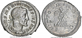 Maximinus I (AD 235-238). AR denarius (20mm, 2.72 gm, 5h). NGC Choice AU 5/5 - 5/5. Rome, March AD 235-January AD 236. IMP MAXIMINVS PIVS AVG, laureat...