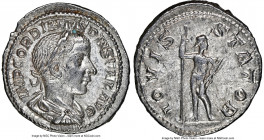 Gordian III (AD 238-244). AR denarius (20mm, 3.47 gm, 2h). NGC Choice AU 4/5 - 4/5. Rome, AD 241-243. IMP GORDIANVS PIVS FEL AVG, laureate, draped, an...