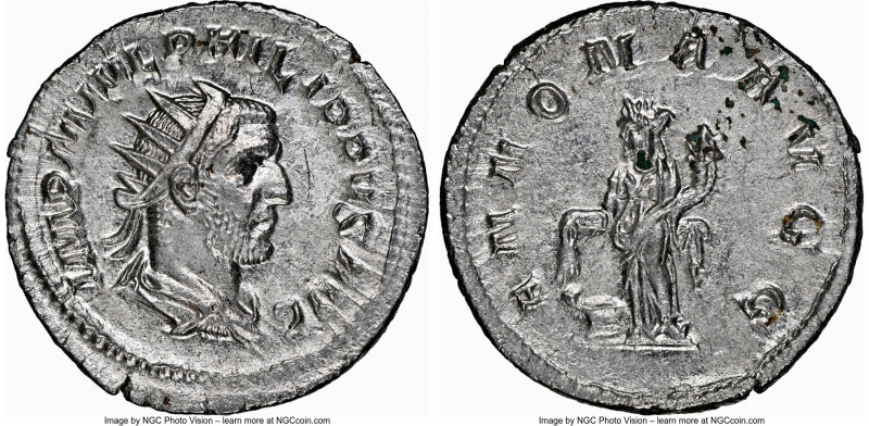 Philip I (AD 244-249). AR antoninianus (22mm, 3.67 gm, 12h). NGC MS 5/5 - 4/5. R...