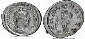Philip I (AD 244-249). AR antoninianus (23mm, 3.75 gm, 7h). NGC Choice AU 5/5 - 4/5. Rome, AD 244-247. IMP M IVL PHILIPPVS AVG, radiate, draped, and c...