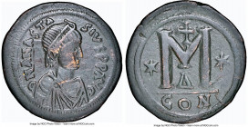 Anastasius I (AD 491-518). AE follis (37mm, 19.93 gm, 7h). NGC Choice VF 5/5 - 3/5, marks. Constantinople, 4th officina, AD 498-518. D N ANASTA-SIVS P...