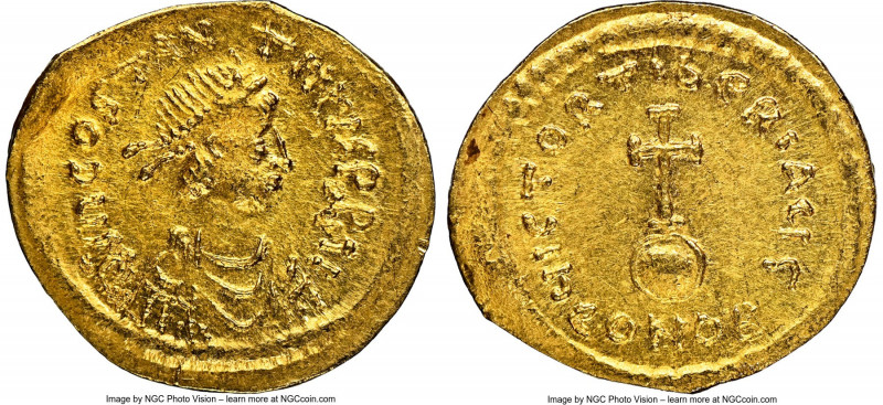 Tiberius II Constantine (AD 578-582). AV semissis (18mm, 2.18 gm, 6h). NGC MS 4/...
