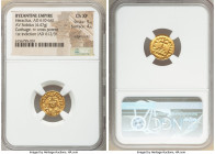 Heraclius (AD 610-641). AV solidus (14mm, 4.47 gm, 7h). NGC Choice XF 5/5 - 4/5, edge marks. Carthage, dated Indictional Year 1 (AD 612/3). D-N ЄRA-CL...