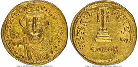 Constans II Pogonatus (AD 641-668). AV solidus (21mm, 4.40 gm, 6h). NGC MS 5/5 - 4/5, edge scuff. Constantinople, 6th officina, ca. AD 649/50-651/2. d...
