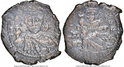 Leo III the Isaurian (AD 717-741), and Constantine V. AE half-follis or 20 nummi (15mm, 1.47 gm, 6h). NGC Choice XF 4/5 - 3/5. Constantinople, 1st off...