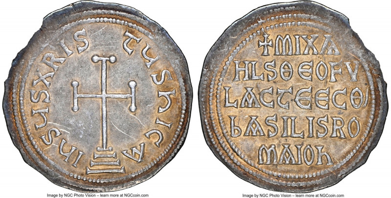 Michael I Rhangabe (AD 811-813), and Theophylactus. AR miliaresion (24mm, 2.15 g...
