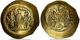 Romanus IV Diogenes (AD 1068-1071), with Eudocia, Michael VII, Constantius, and Andronicus. AV histamenon nomisma (26mm, 4.44 gm, 5h). NGC Choice MS 5...