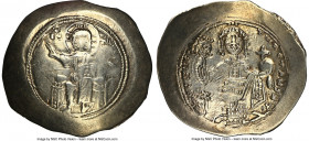 Nicephorus III Botaniates (AD 1078-1081). EL histamenon nomisma (29mm, 4.30 gm, 6h). NGC VF 4/5 - 4/5, die shift. Constantinople. Christ seated facing...