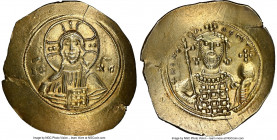 Nicephorus III Botaniates (AD 1078-1081). EL histamenon nomisma (28mm, 4.41 gm, 6h). NGC Choice AU 4/5 - 3/5. Constantinople, AD 1078. Bust of Christ ...