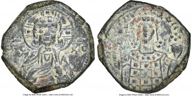 Manuel I Comnenus (AD 1143-1180). AE tetarteron (19mm, 3.87 gm, 6h). NGC XF 5/5 - 3/5. Constantinople. IC-XC barred, bust of Christ facing, wearing ni...