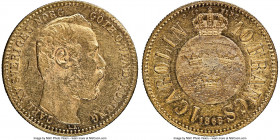 Carl XV Adolf gold Carolin (10 Francs) 1868 AU58 NGC, KM716. A near-Mint State representative of this trade coinage type, produced for only four non-c...