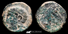 Cartagonova Bronze 1/2 Calco 2,13 g., 15 mm. Cartagena  220-205 B.C. VF