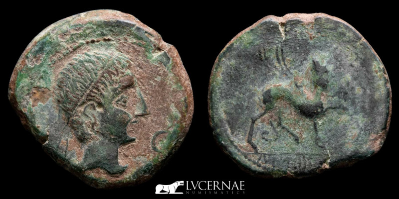 Ancient Hispain, Castulo, mid 2nd Century BC, AE As (14.05 g. 30 mm.), Sphinx. S...