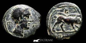 Castulo (Hispania) Æ Bronze Æ Quadrans 3.20 g., 18 mm. Castulo 180-150 B.C. Good very fine (MBC)