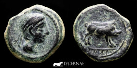 Castulo (Hispania) Bronze Quadrans 2,71 g., 15 mm. Castulo 180-150 B.C. nEF