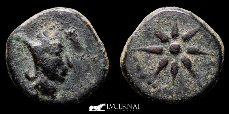 Ancient Hispania - Malaca (current Malaga). Bronze 1/4 of calco (3,00 g. 14 mm.)...