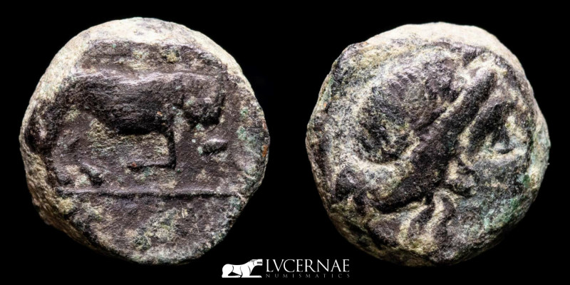 Roman Republic- Massalia (Southern Galia)
Bronze Hemiobol (2.78 g, 12 mm). c. 10...
