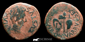 Hispain Augustus Æ Bronze Æ As 13.15 g. 29 mm. Cartagonova 14-37 AD Very Fine
