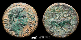 Augustus - Iltirta Æ Bronze Æ As 8.42 g. 24 mm. Lleida, Cataluña 200-20 BC. Good very fine (MBC)
