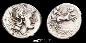 Roman Republic - Anonymous Silver Denarius 3,12 g., 19 mm Rome 151-155 BC Good very fine (MBC+)