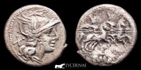 Roman Republic anonymous Silver Denarius 3.55 g. 18 mm. Rome 211 BC.  Good very fine (MBC)